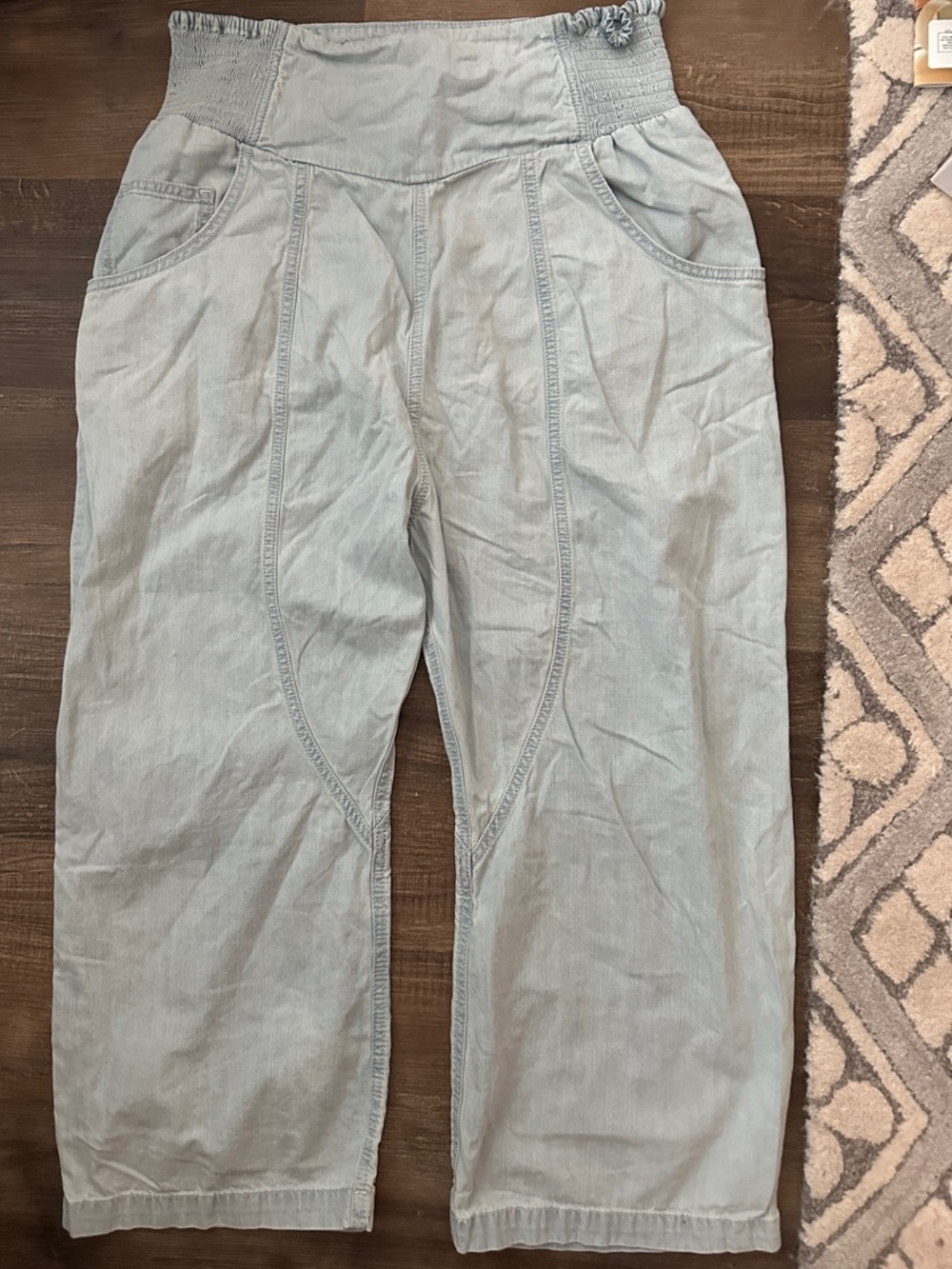 Free People We The Free Light Blue Lunan Harem Pull-On Pants - Picture 3 of 15